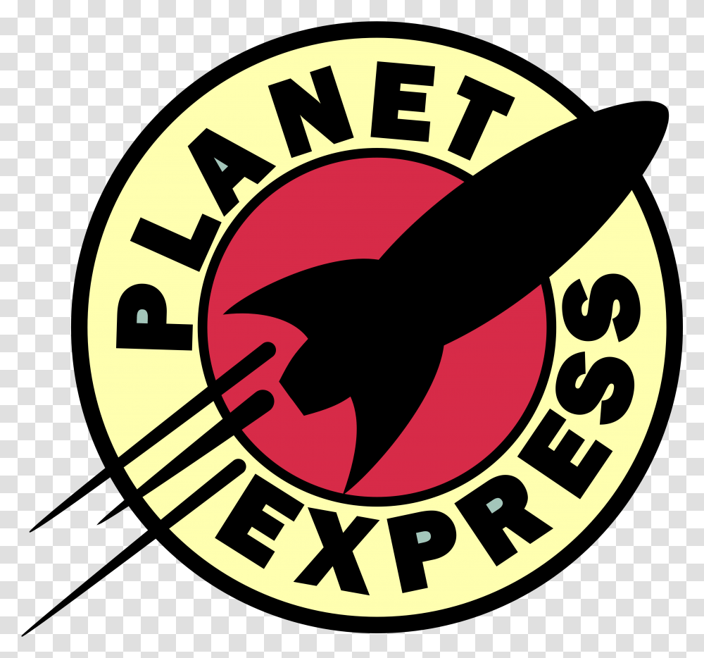 Download Futurama Logo Image For Free Planet Express Logo, Symbol, Label, Text, Metropolis Transparent Png