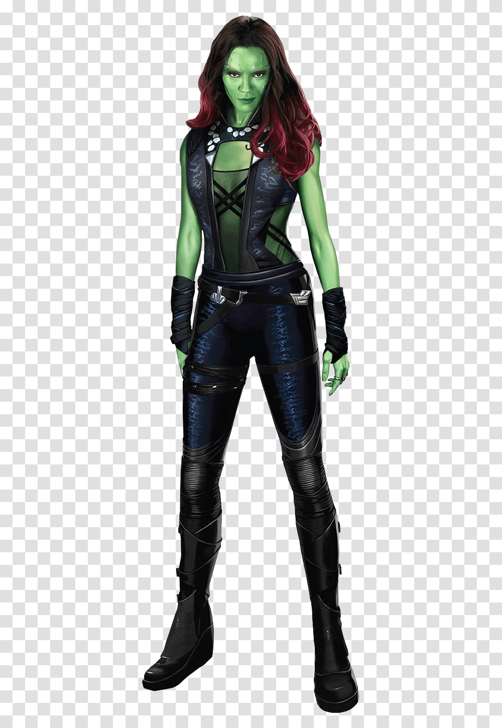Download Gamora Promo Gamora Outfit Guardians Of The Galaxy, Costume, Person, Helmet Transparent Png