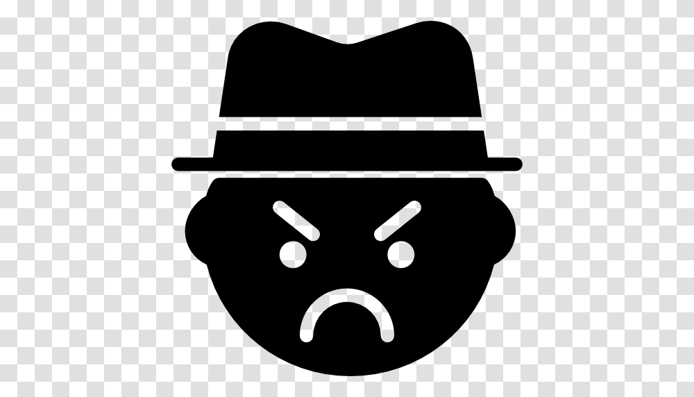 Download Gangster Icon, Apparel, Stencil, Hat Transparent Png