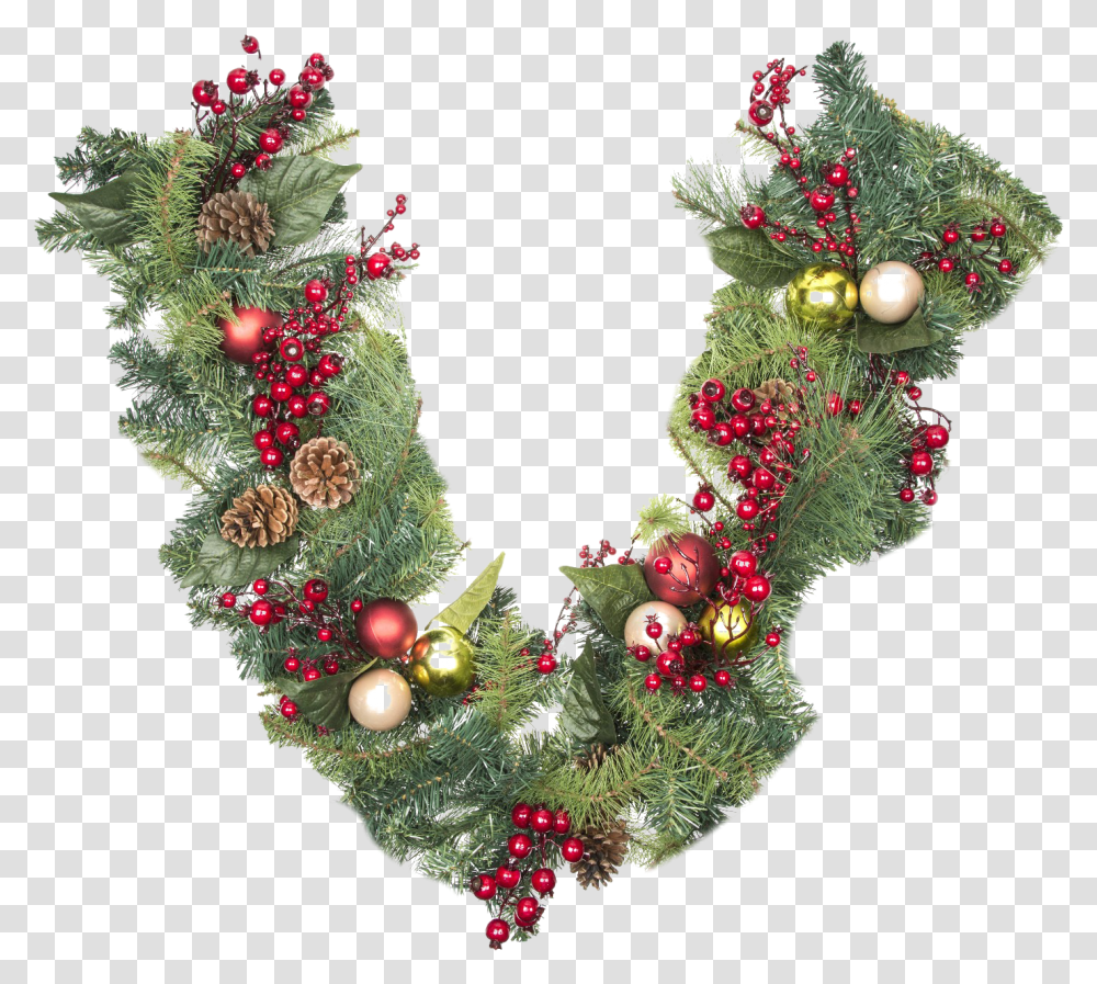 Download Garland Image File Christmas Ornament, Christmas Tree, Plant, Wreath, Flower Transparent Png