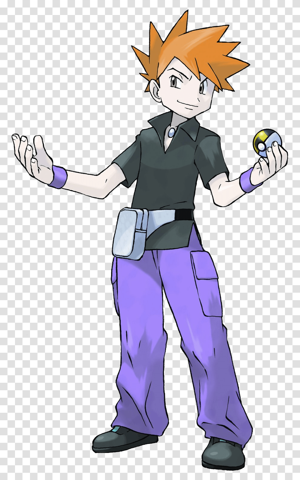 Download Gary Oak Green Pokemon Fire Red, Person, Performer, Magician, Worker Transparent Png