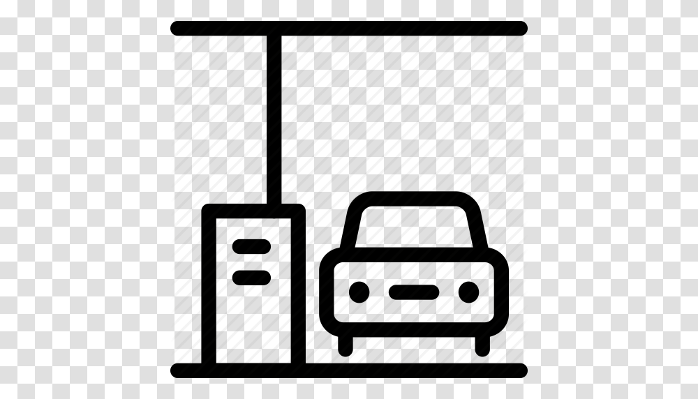 Download Gas Station Outline Icon Clipart Car Filling Station Gasoline, Piano, Leisure Activities, Musical Instrument Transparent Png