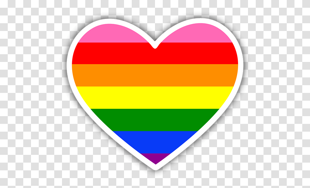 Download Gay Pride Rainbow Flag Heart Pride Flag Sticker, Plectrum Transparent Png