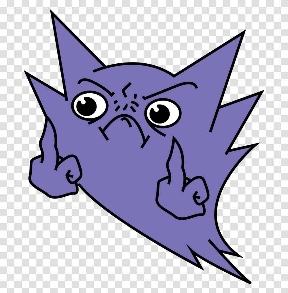 Download Gengar Vector Pokemon Ghost Haunter Middle Finger, Graphics, Art, Plant, Animal Transparent Png