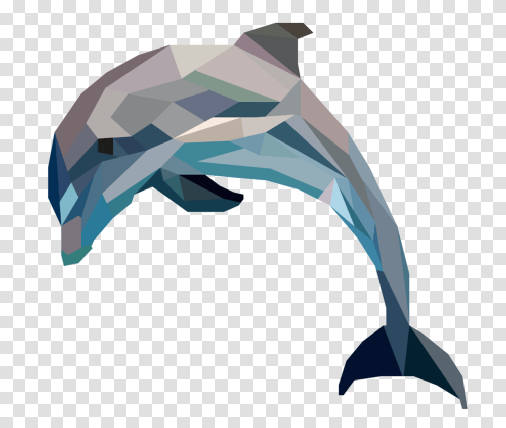 Download Geometric Dolphin Clipart Geometry Miami Dolphins, Mammal, Sea Life, Animal, Whale Transparent Png