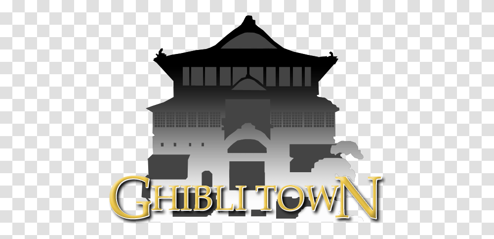 Download Ghibli Town Logo Kingdom Hearts 3 Ghibli Kingdom Hearts Studio Ghibli, Building, Poster, Advertisement, Architecture Transparent Png