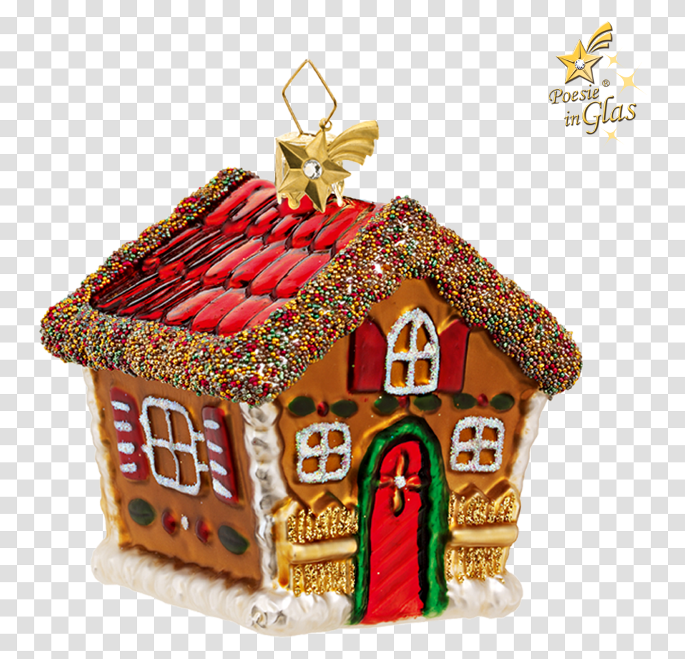 Download Gingerbread House With Beads Ginger Bread House, Cookie, Food, Biscuit, Birthday Cake Transparent Png