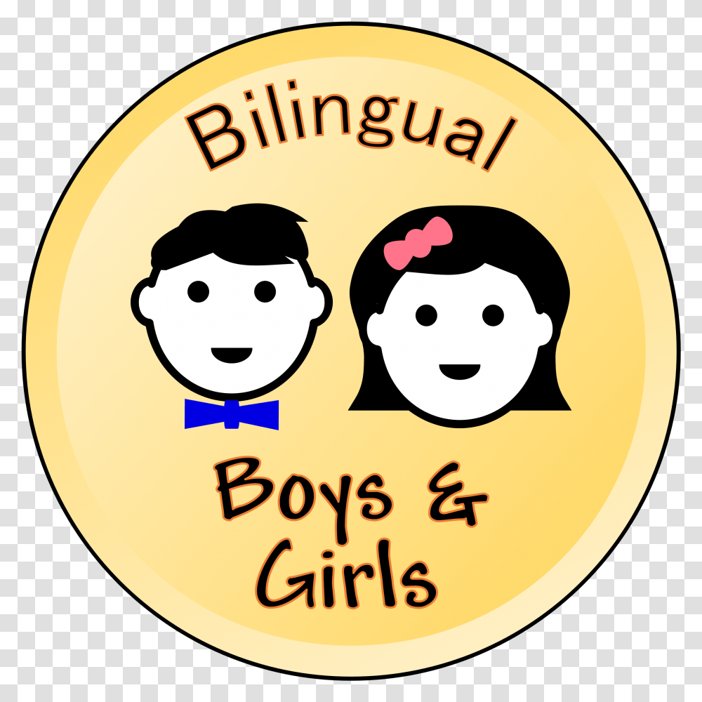 Download Girl And Boy Face Happy Face Happy Face, Label, Text, Giant Panda, Animal Transparent Png