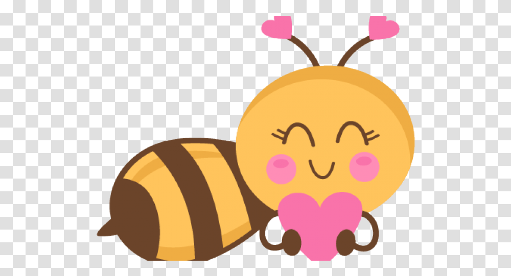 Download Girl Bee Clipart Bumble Bee Cartoon With Hearts, Sweets, Food, Outdoors, Nature Transparent Png
