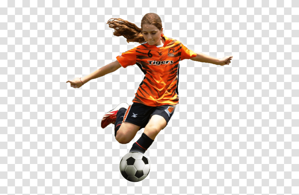 Download Girls Football Girl Football Player Girl Football Player, Sphere, Soccer Ball, Team Sport, Person Transparent Png