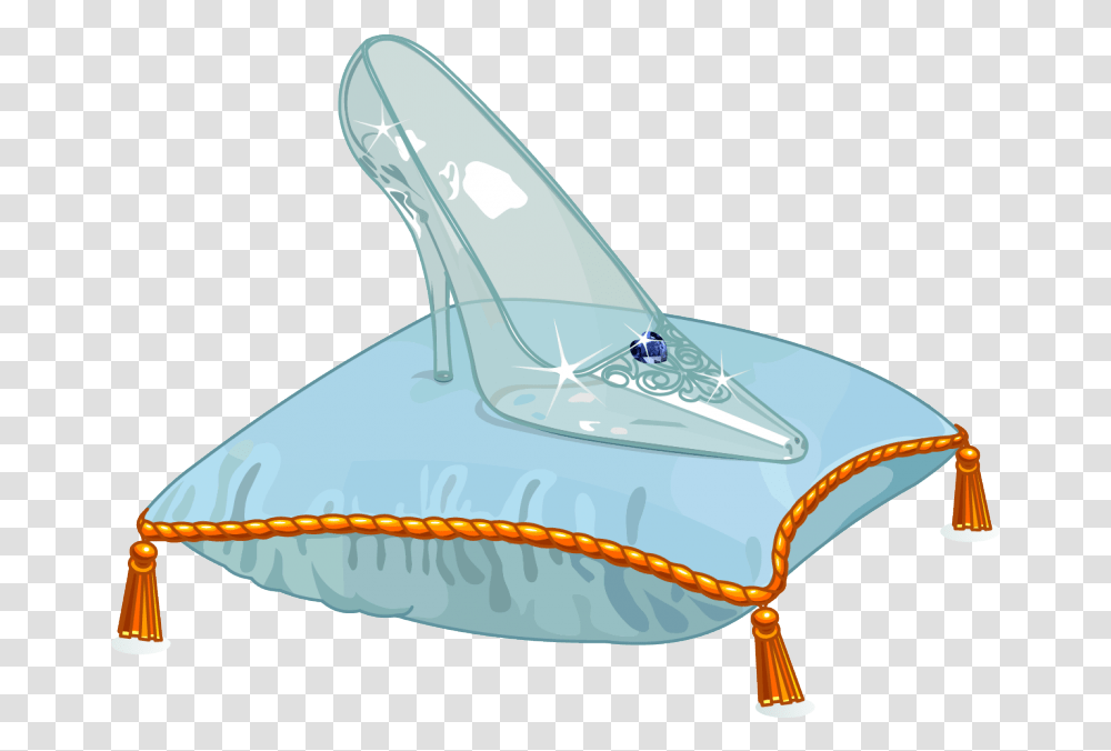 Download Glass Slipper Clip Art Clipart Slipper Clip Cinderella Shoe On Pillow, Apparel, Water, Sea Life Transparent Png