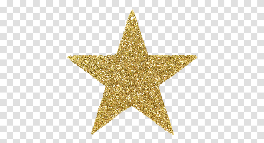 Download Glitter Gold Star Clipart Background Gold Glitter Star, Star Symbol, Cross, Light Transparent Png