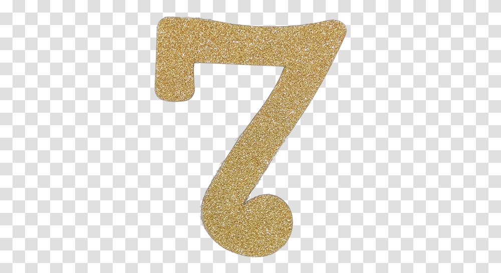 Download Glitter Number 7 Number 7 Gold Glitter, Alphabet, Text, Symbol, Rug Transparent Png