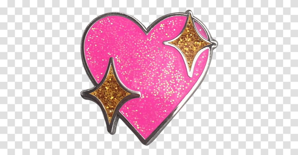 Download Glitter Pink Heart Emoji Image With Sparkle Pink Heart Emoji, Purple Transparent Png