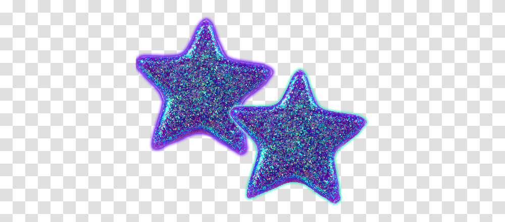 Download Glitter Stars Sparkles Blue Aesthetic, Light, Purple, Lighting, Neon Transparent Png