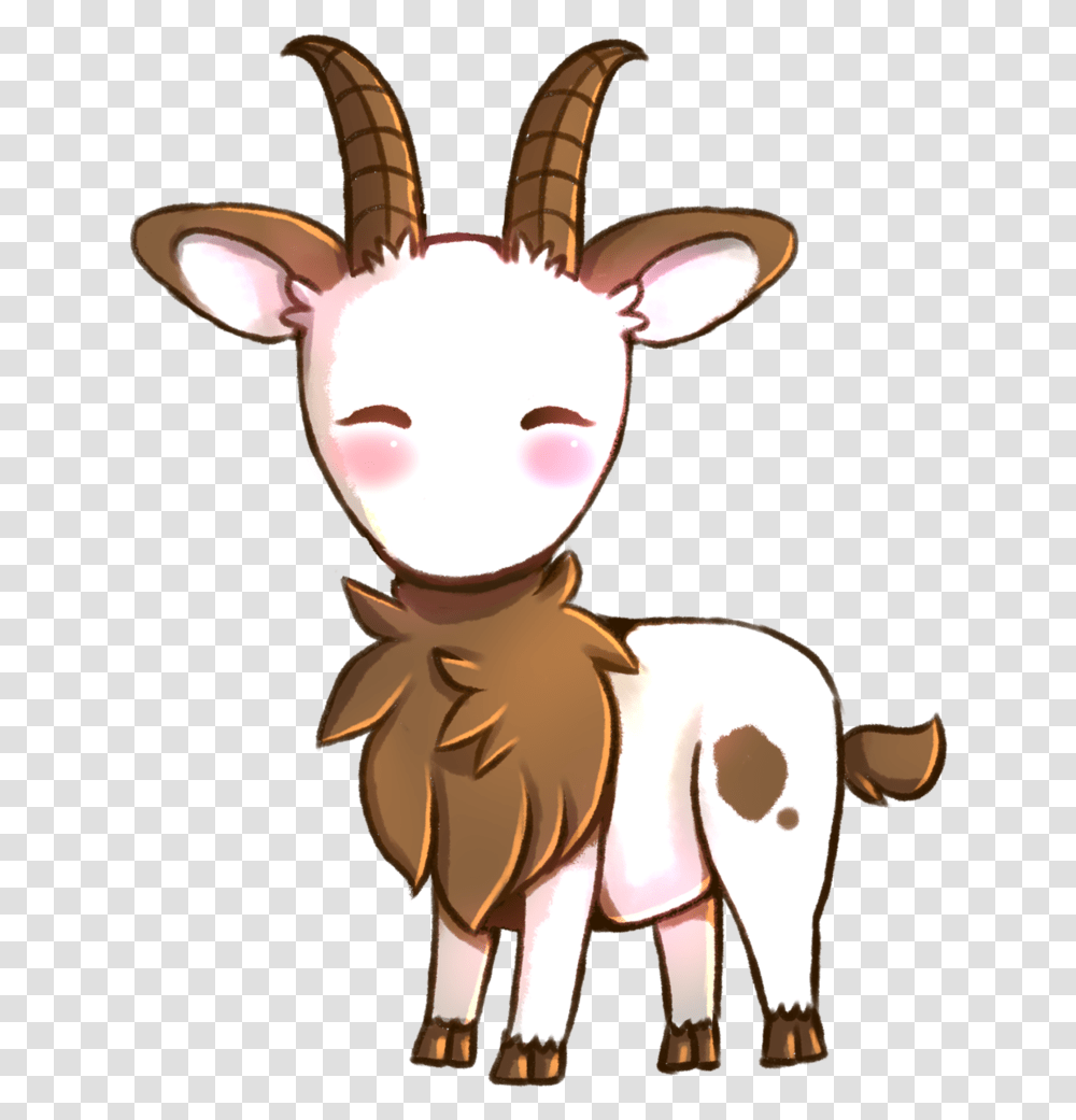 Download Goats Head Clipart Cute Anime Chibi Goat Cute Cute Anime Goat, Animal, Mammal, Wildlife, Toy Transparent Png