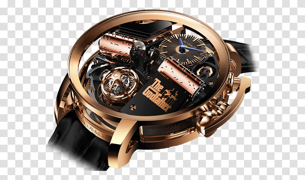 Download Godfather Musical Watch Jacob And Co Scarface Watch, Wristwatch, Wheel, Machine, Clock Tower Transparent Png