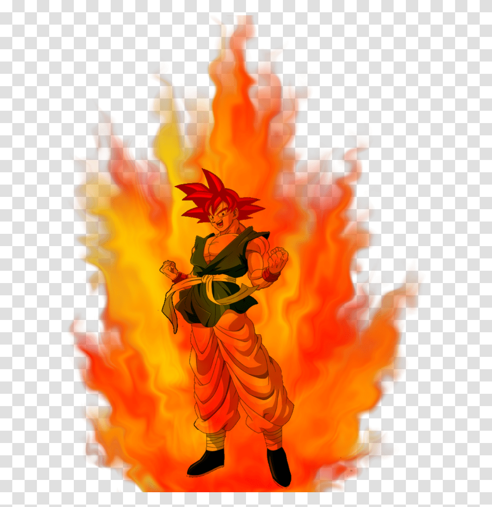 Download Goku God Aura Dragon Ball Gt Normal Goku, Fire, Flame, Bonfire, Art Transparent Png