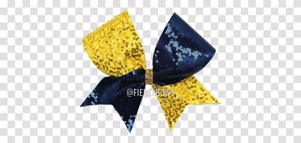 Download Gold And Navy Sequin Cheer Bow Blue And Gold Cheer Bow, Tie, Accessories, Accessory, Necktie Transparent Png