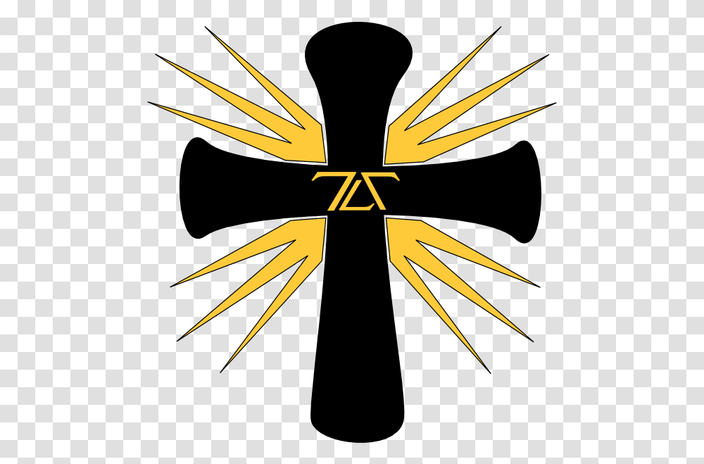 Download Gold Cross Clip Art Cartoon Of A Cross Cartoon Cross, Symbol, Emblem, Dynamite, Bomb Transparent Png