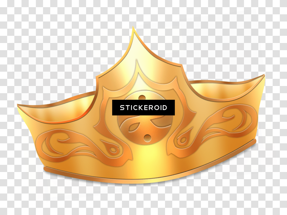 Download Gold Crown Crown Full Size Image Pngkit Portable Network Graphics, Label, Text, Birthday Cake, Dessert Transparent Png