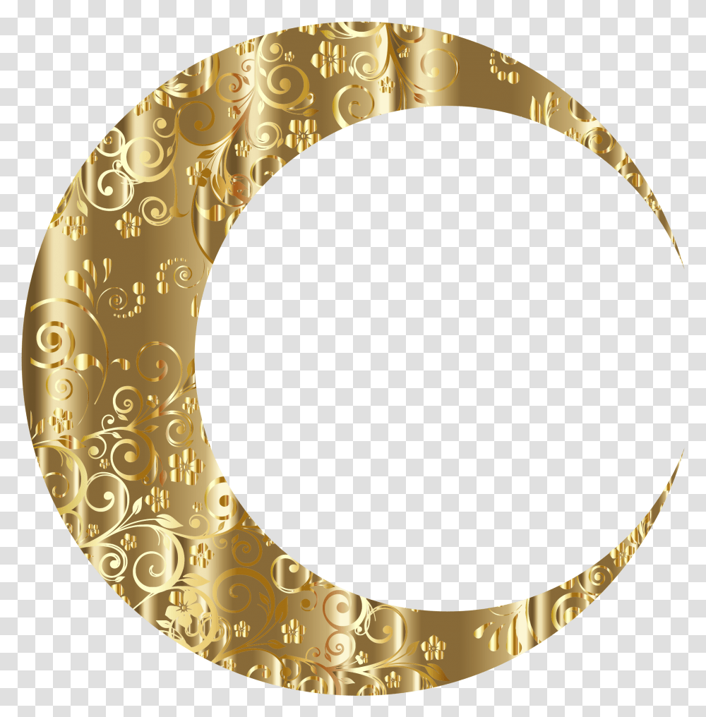 Download Gold Floral Crescent Moon Mark Ii Icons Gold Crescent Moon Gold Transparent Png
