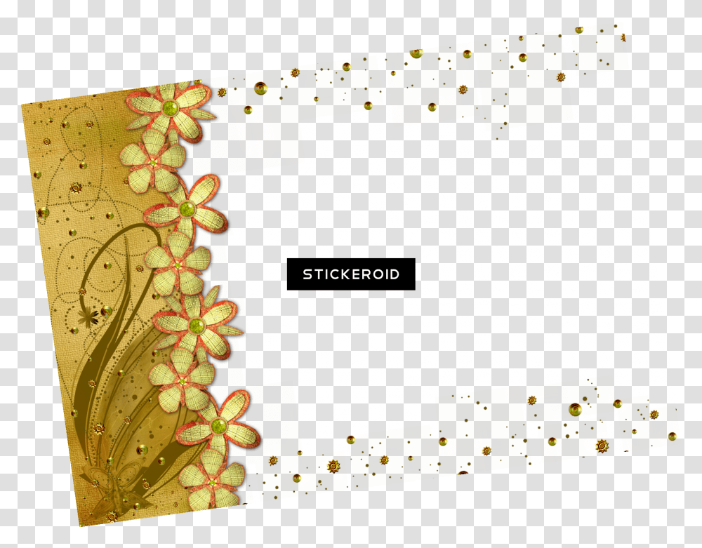 Download Gold Flower Frame Border Frames Gold Frame Background Frame, Game, Text, Pattern, Art Transparent Png