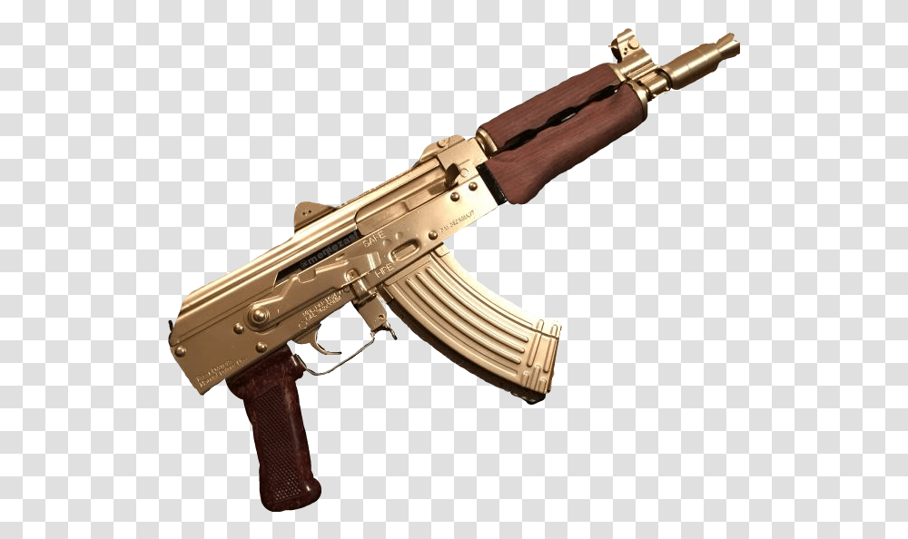 Download Gold Gun Guns Machine Ak47 Draco Pistola Memezasf Gold Draco, Weapon, Weaponry, Rifle, Machine Gun Transparent Png