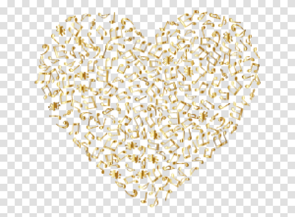 Download Gold Heart Clip Arts Gold Music Notes Gold Glitter Heart Background, Chandelier, Lamp, Text, Alphabet Transparent Png