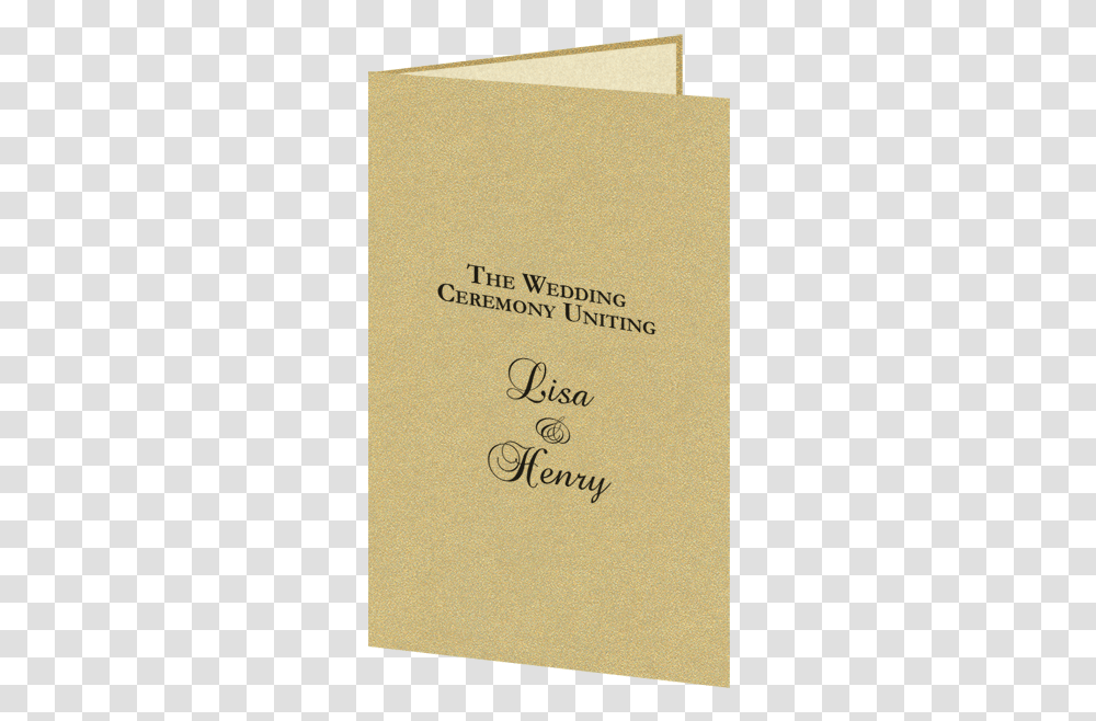 Download Gold Leaf Metallic Wedding Program Kit Ivory Paper, Text, Business Card, Book, Calligraphy Transparent Png