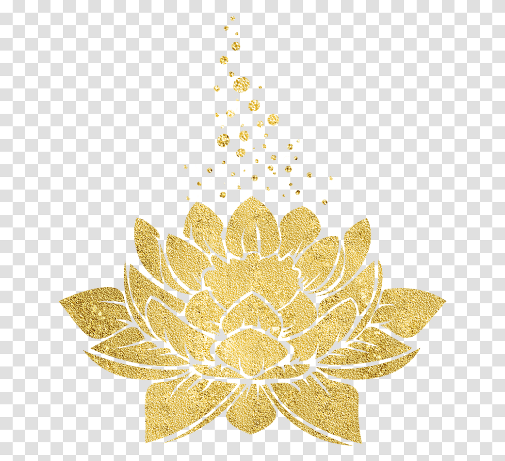 Download Gold Lotus Uokplrs Illustration, Pattern, Ornament, Paper, Art Transparent Png