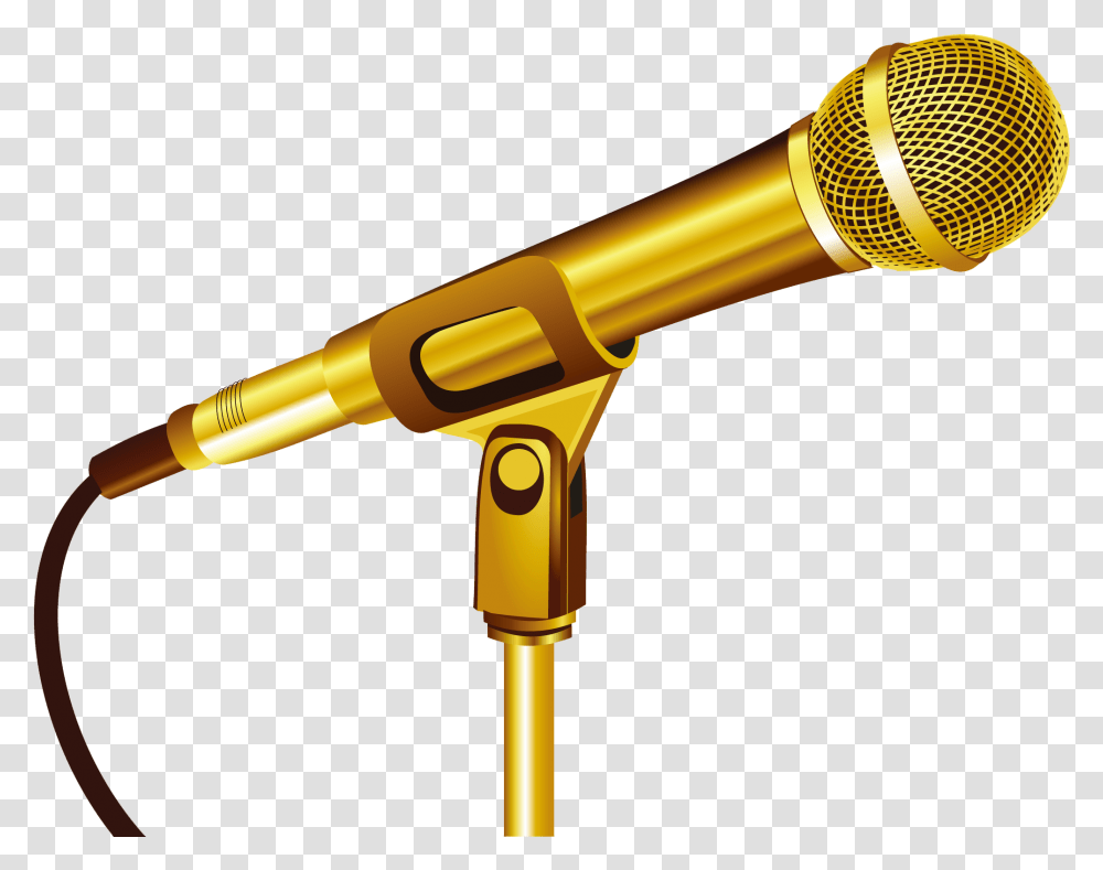 Download Gold Microphone Old, Blow Dryer, Appliance, Hair Drier, Electrical Device Transparent Png