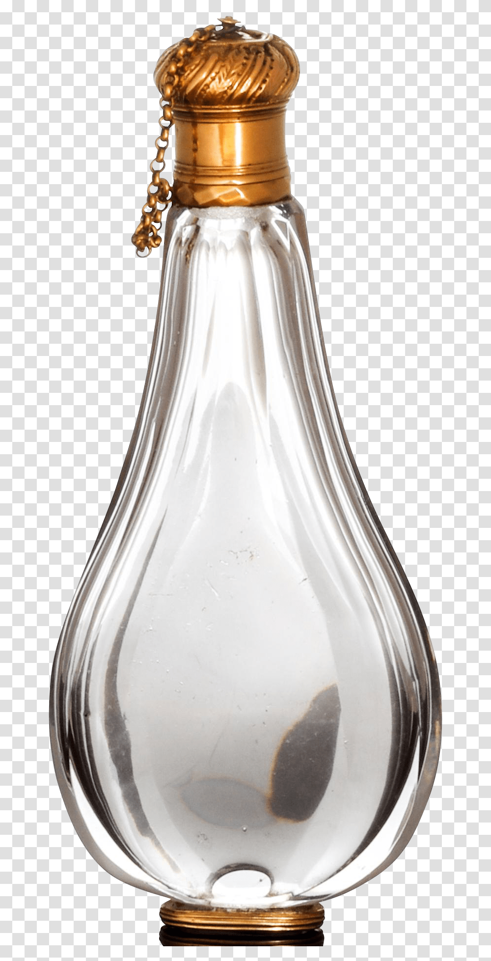 Download Gold Mounted Antique Teardrop Perfume Bottle France Perfume Glass Bottle Background, Milk, Beverage, Vase, Jar Transparent Png