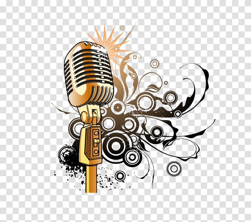 Download Gold Music Images Microphone Music Logo, Electrical Device, Graphics, Art Transparent Png