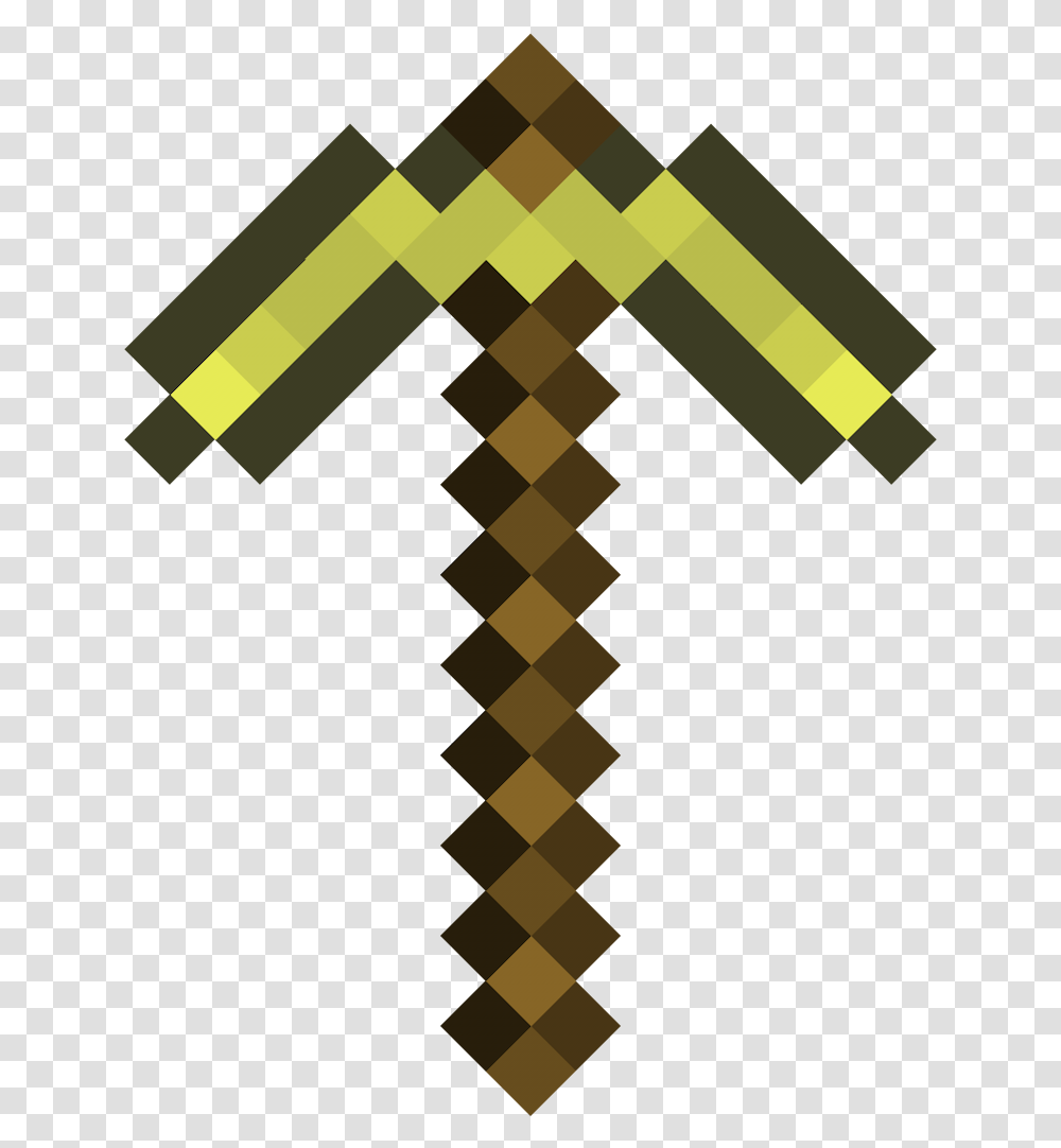 Download Gold Pickaxe Minecraft Diamond Pickaxe, Symbol, Cross, Chess, Game Transparent Png
