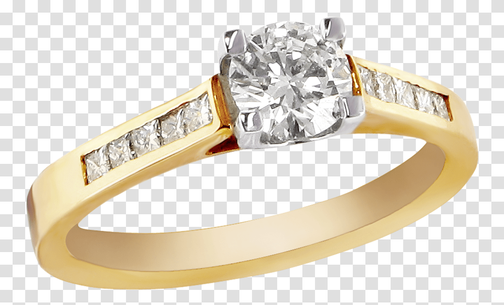 Download Gold Ring Diamond Image Gold Engagement Ring Background, Accessories, Accessory, Jewelry, Silver Transparent Png