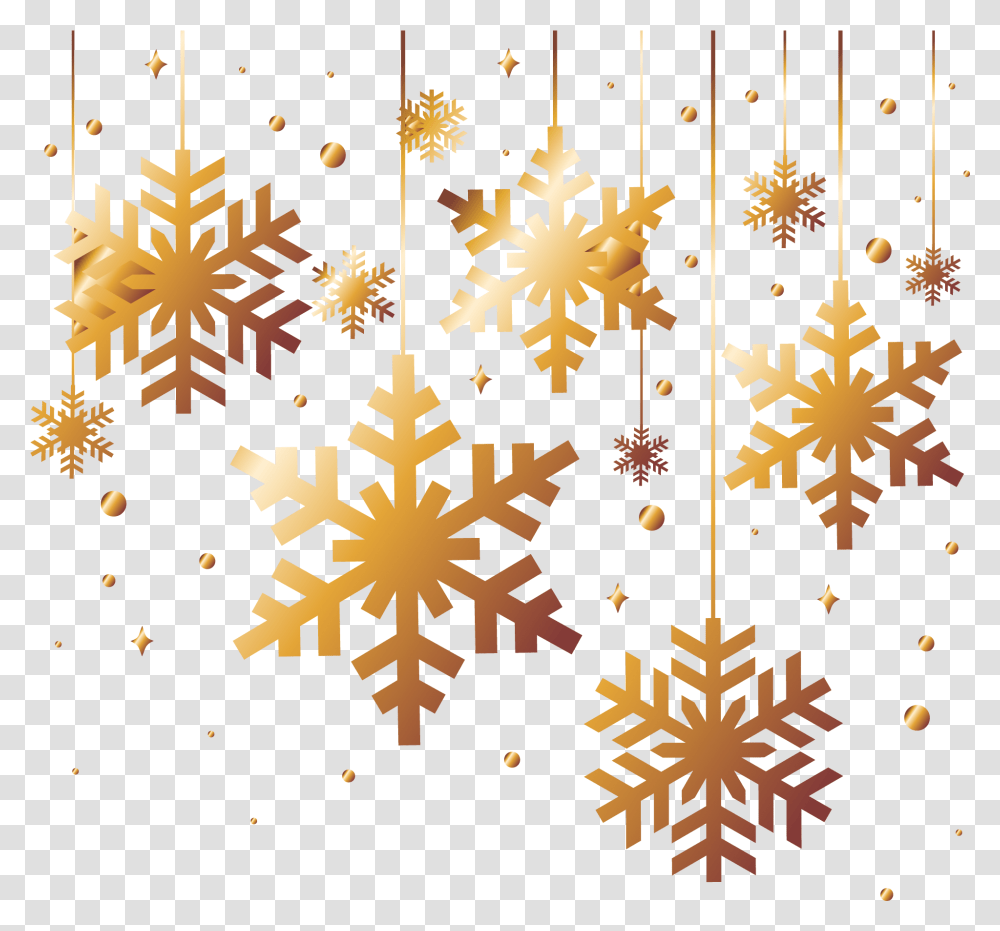 Download Gold Snowflake Copos De Nieve, Pattern, Rug, Fractal, Ornament Transparent Png