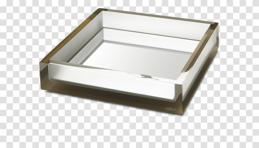 Download Gold Square Medium Tray With Mirror Tray With Wood, Box, Architecture, Building, Glass Transparent Png