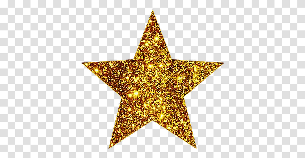 Download Gold Star Glitter Image With No Background Glitter Gold Star Sticker, Star Symbol, Cross Transparent Png