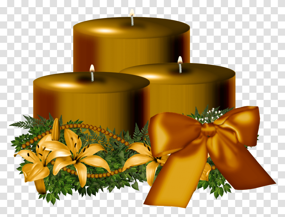 Download Golden Christmas Candle Image For Free Candle For Christmas Transparent Png