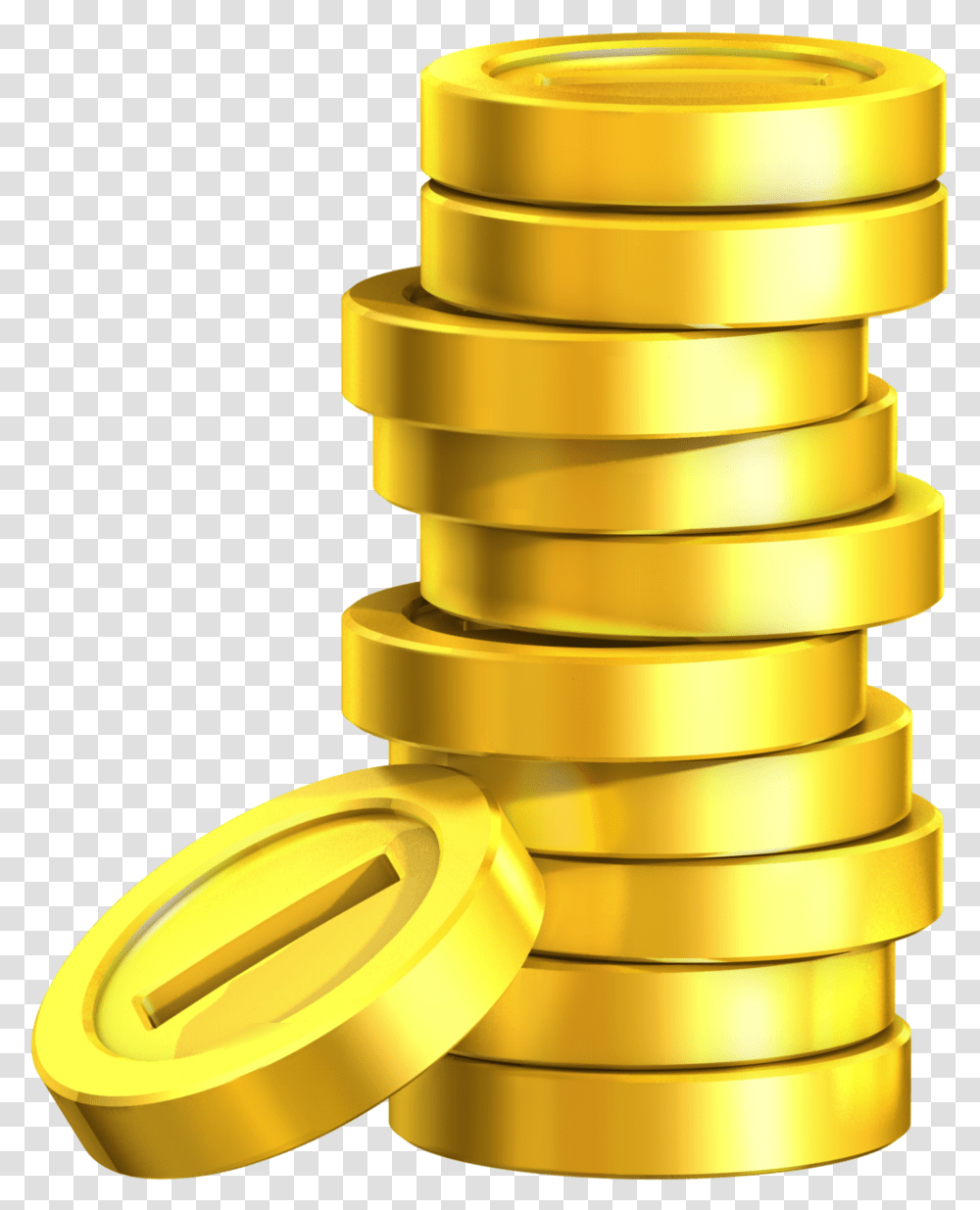 Download Golden Cylinder Land Gold Coins Bros Mario Hq Super Mario Coins, Shaker, Bottle, Money, Text Transparent Png