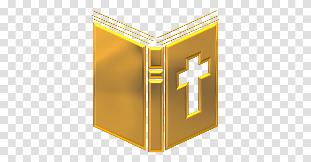 Download Golden Holy Bible Adult Pull Gold Bible Full Gold Bible, Treasure, Text, Cross, Symbol Transparent Png