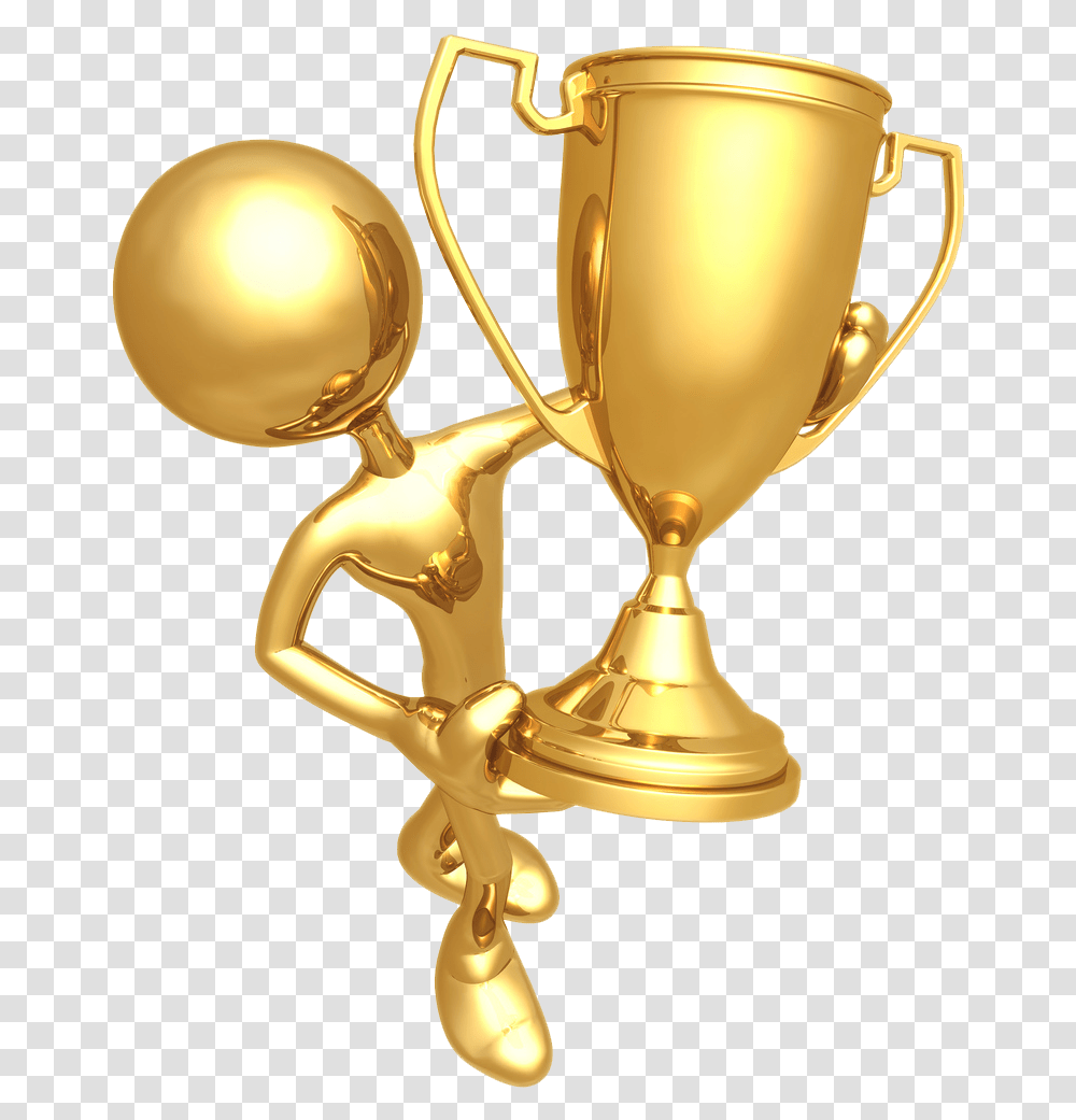 Download Golden Prize Cup With Gold Statue Awards Awards Day, Lamp, Trophy Transparent Png