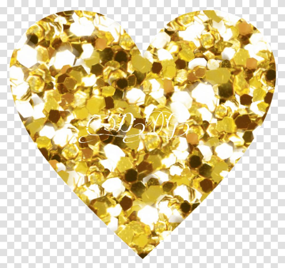 Download Goldheart Sticker Heart Full Size Image Glitter Gold Heart Clipart, Plectrum Transparent Png