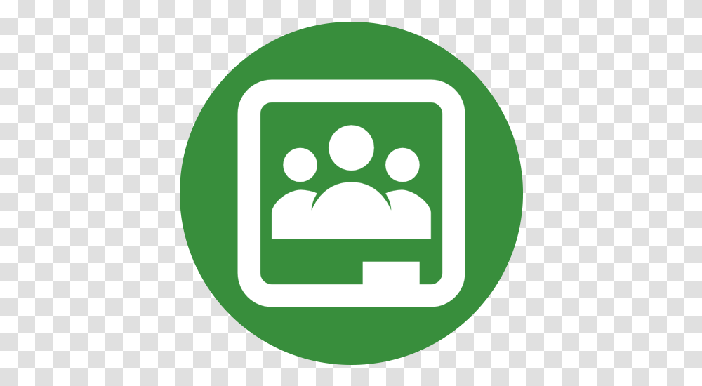 Download Google Classroom Icon Circle Green Google Classroom Icon, Symbol, Logo, Trademark, First Aid Transparent Png