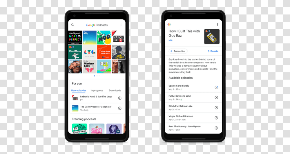 Download Google Podcasts Features Assistant Support Google Podcasts, Mobile Phone, Electronics, Cell Phone, Person Transparent Png