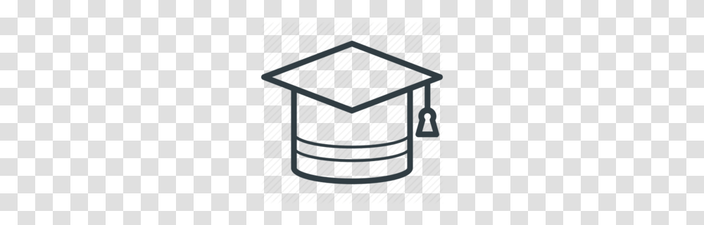 Download Graduation Hat Outline Icon Clipart Square Academic Cap, Plot, Patio Umbrella, Garden Umbrella Transparent Png