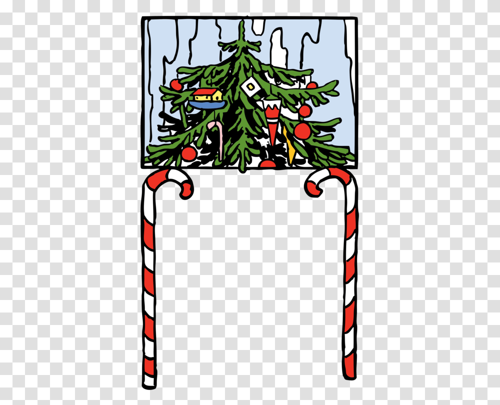 Download Graphic Arts Drawing Christmas Ornament, Tree, Plant, Potted Plant, Vase Transparent Png