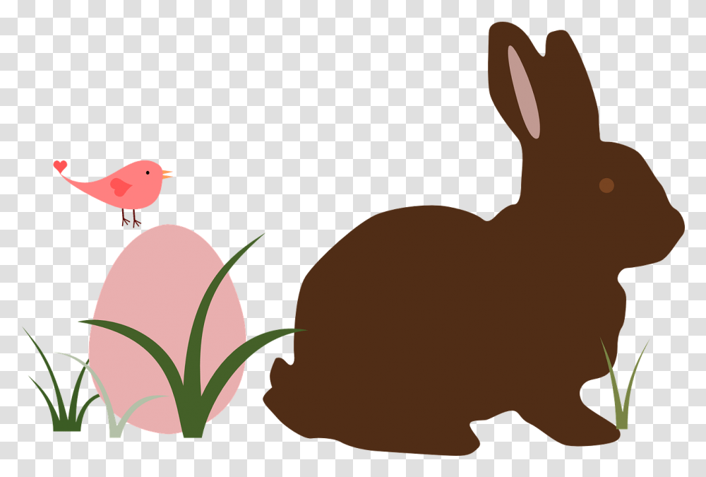 Download Grass Bird Easter Egg Bunny Image Rabbit Rabbit Silhouette, Mammal, Animal, Rodent, Person Transparent Png