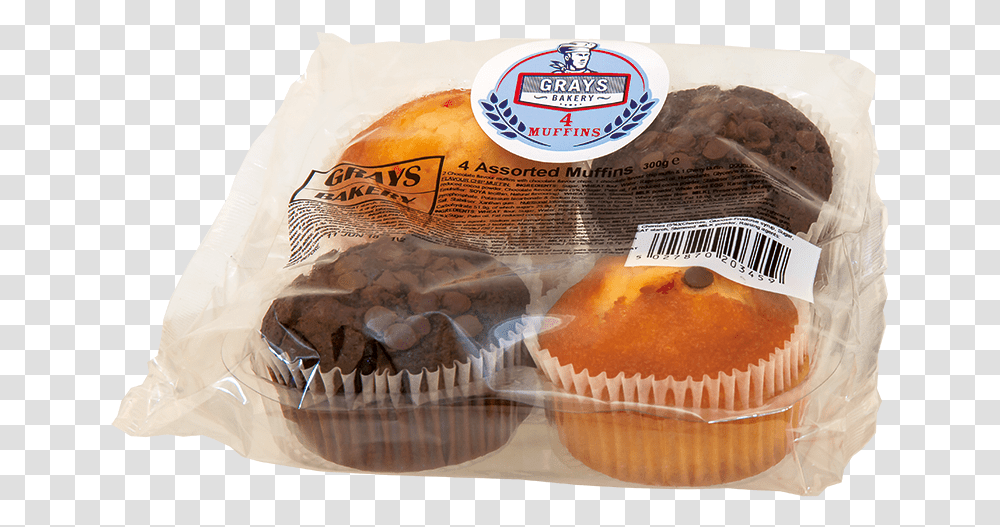 Download Grays 4 Assorted Muffins Cupcake, Food, Sweets, Confectionery, Bread Transparent Png